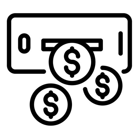 Economy credit coins icon, outline styleの写真素材