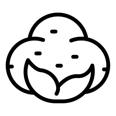 Cotton plant icon, outline styleの写真素材
