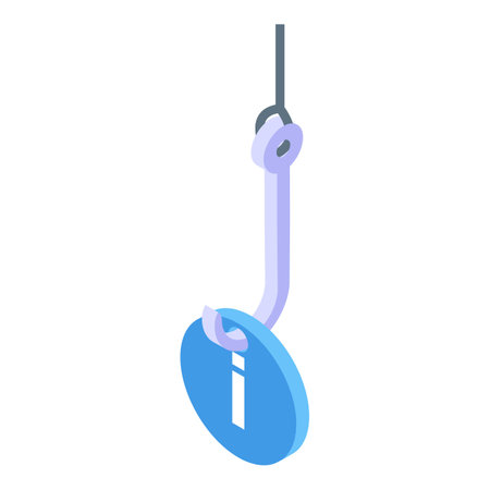 Personal information hacker hook icon, isometric styleの写真素材