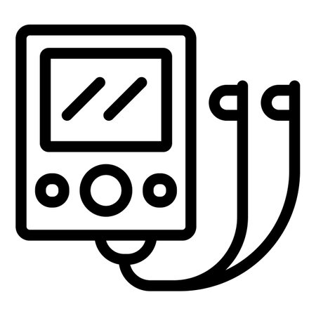 Gadget player icon, outline styleの写真素材