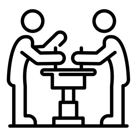Two arm wrestle icon, outline styleの写真素材