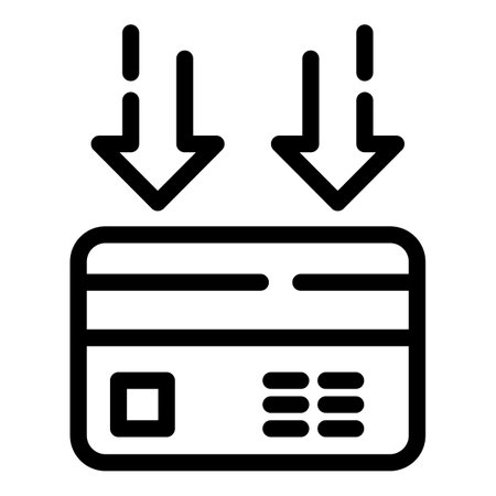 Income on card icon, outline styleの写真素材