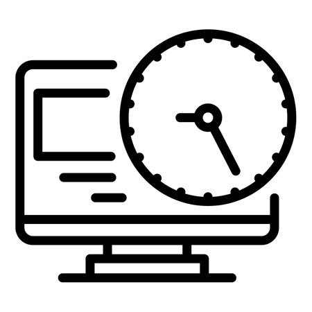 Home office work time icon, outline styleの写真素材