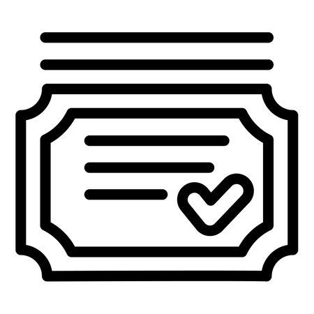 Quality license icon, outline styleの写真素材