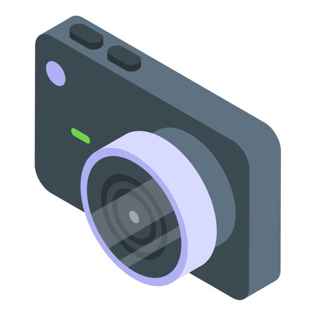 Lens camcorder icon, isometric styleの写真素材