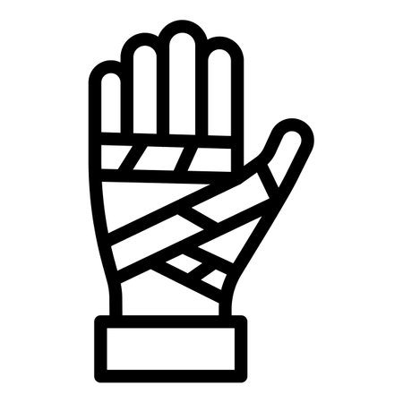Bandaged hand icon, outline styleの写真素材