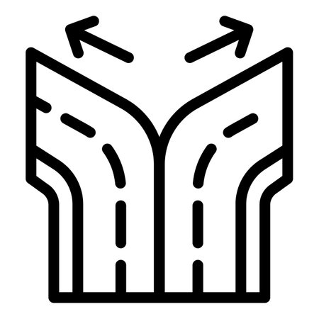 Road comparison icon, outline styleの写真素材