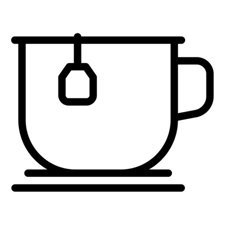 Steel tea mug icon, outline styleの写真素材