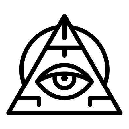Pyramide eye amulet icon, outline styleの写真素材