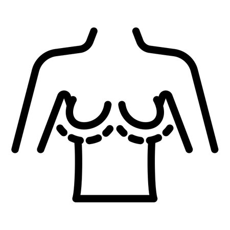 Girl breast correction icon, outline styleの写真素材