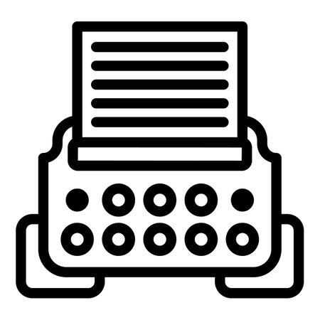 Typewriter icon, outline styleの写真素材