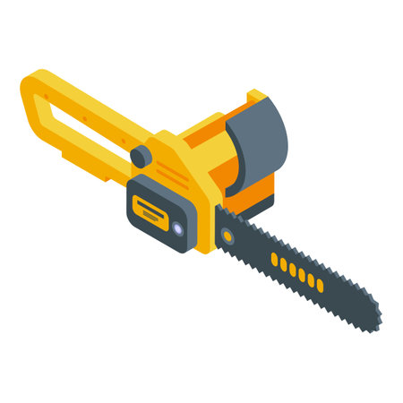 Modern electric chainsaw icon, isometric styleの写真素材