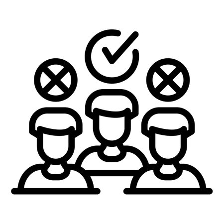 Group agitation icon, outline styleの写真素材