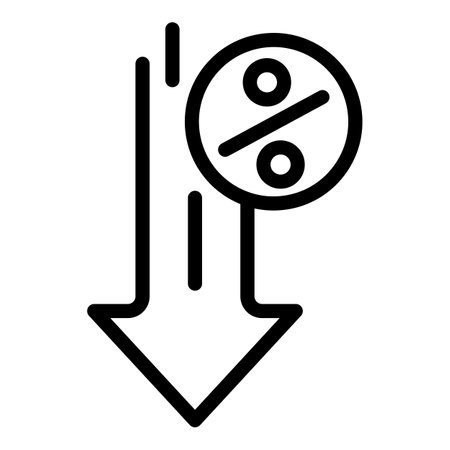 Down rate icon, outline styleの写真素材