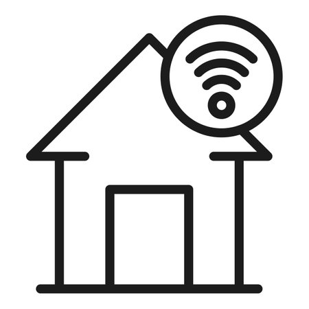 House wifi icon, outline styleの写真素材