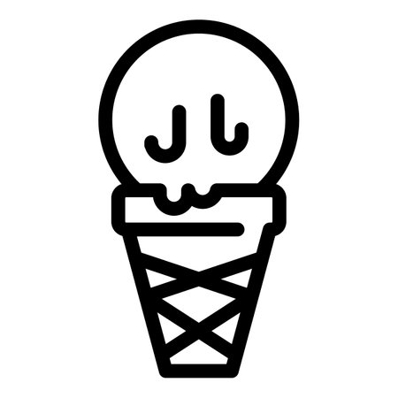 Chocolate ice cream icon, outline styleの写真素材
