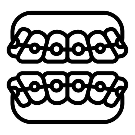 Retainer teeth braces icon, outline styleの写真素材
