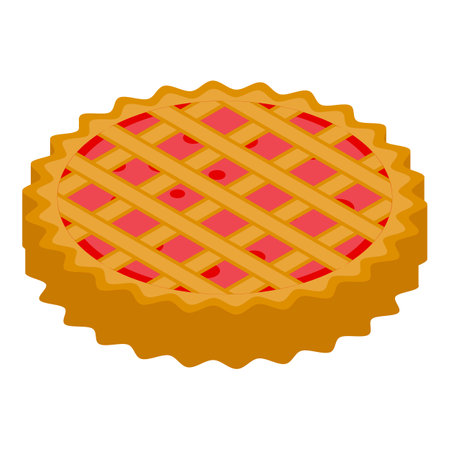 Apple pie dessert icon, isometric styleの写真素材