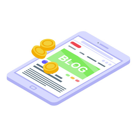Monetization blog icon, isometric styleのイラスト素材