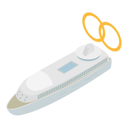 Honeymoon cruise icon. Isometric illustration of honeymoon cruise vector icon for webのイラスト素材