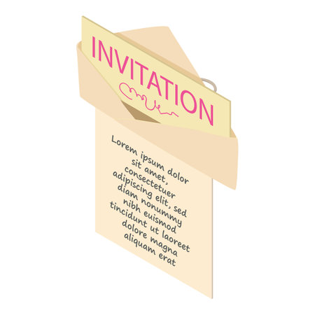 Wedding invitation icon. Isometric illustration of wedding invitation vector icon for webのイラスト素材