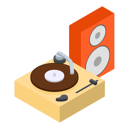 Musical equipment icon. Isometric illustration of musical equipment vector icon for webのイラスト素材