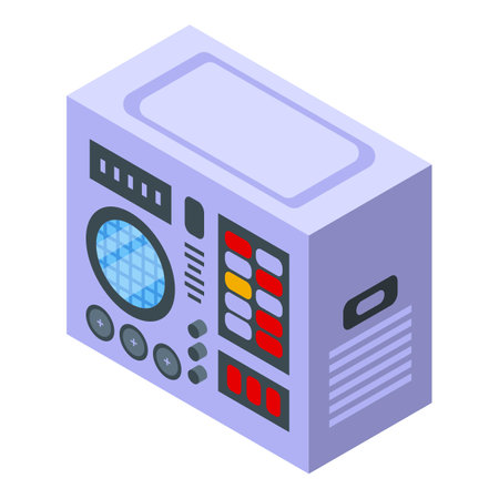 Marine radar control icon. Isometric of marine radar control vector icon for web design isolated on white backgroundのイラスト素材