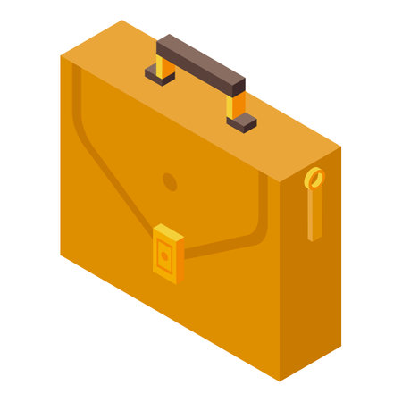 Briefcase icon. Isometric of briefcase vector icon for web design isolated on white backgroundのイラスト素材