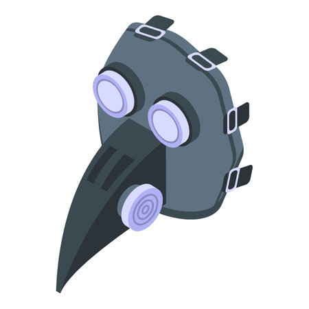 Medical gas mask icon. Isometric of medical gas mask vector icon for web design isolated on white backgroundのイラスト素材