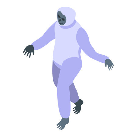 Mammalian gibbon icon. Isometric of mammalian gibbon vector icon for web design isolated on white backgroundのイラスト素材