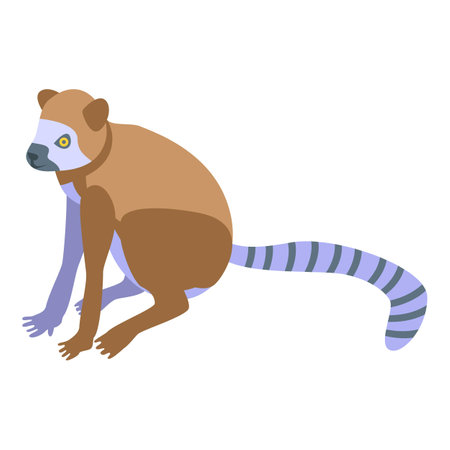 Monkey lemur icon. Isometric of monkey lemur vector icon for web design isolated on white backgroundのイラスト素材