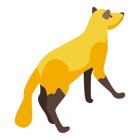 Cute fox icon. Isometric of cute fox vector icon for web design isolated on white backgroundのイラスト素材
