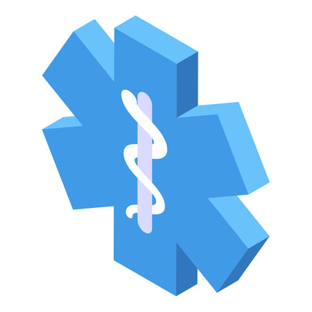 Pharmacy sign icon. Isometric of pharmacy sign vector icon for web design isolated on white backgroundのイラスト素材