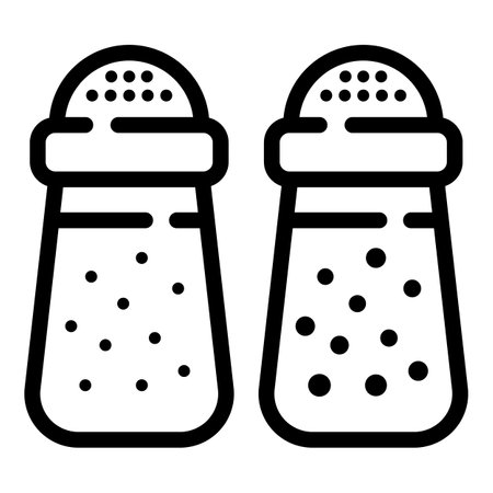 Salt shakers icon. Outline salt shakers vector icon for web design isolated on white backgroundのイラスト素材
