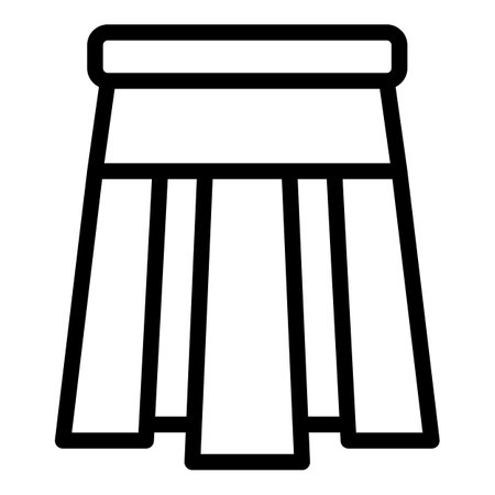 Girl uniform skirt icon. Outline girl uniform skirt vector icon for web design isolated on white backgroundのイラスト素材