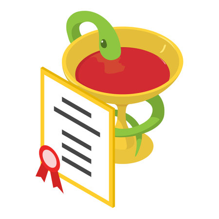 Medical certificate icon, isometric styleのイラスト素材