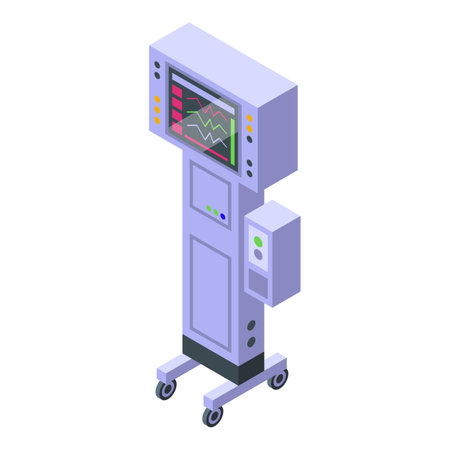 Breath ventilator icon, isometric styleのイラスト素材