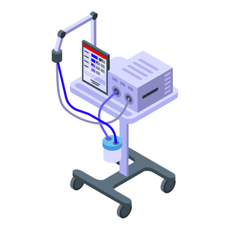 Intensive care ventilator icon, isometric styleのイラスト素材