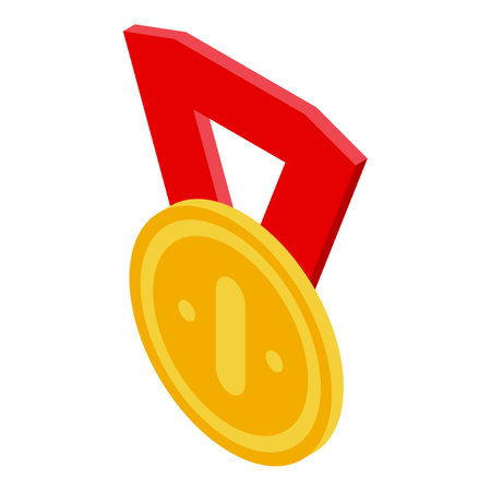 Winner medal icon, isometric styleのイラスト素材