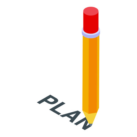 Problem solving plan icon, isometric styleのイラスト素材