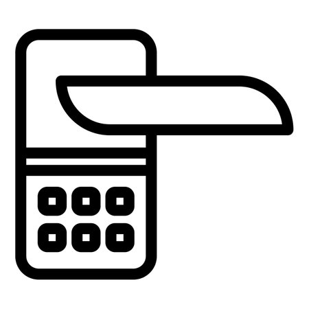 Apartment door handle icon, outline styleのイラスト素材