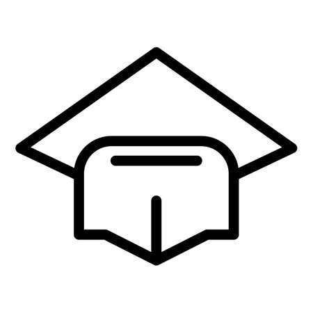 Academic hat icon, outline styleのイラスト素材