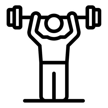 Gym exercise icon, outline styleのイラスト素材
