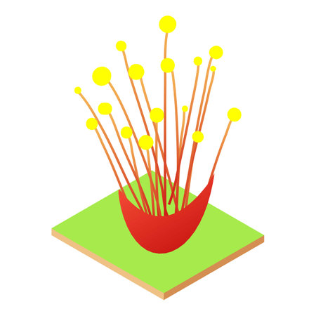 Exotic flower icon, isometric styleのイラスト素材