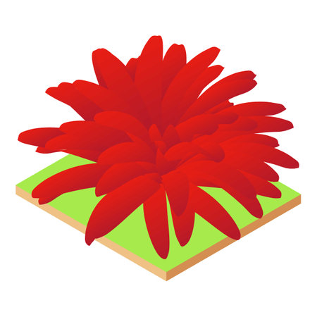 Red aster icon, isometric styleのイラスト素材