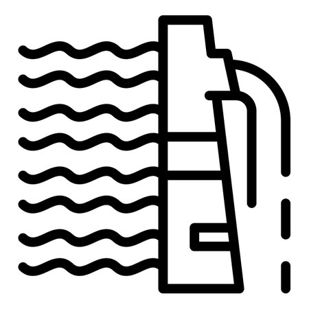 Hydro power alternative icon, outline styleのイラスト素材