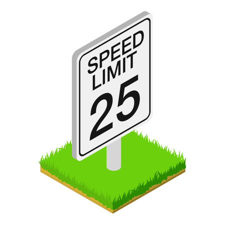 Speed limit icon, isometric styleのイラスト素材