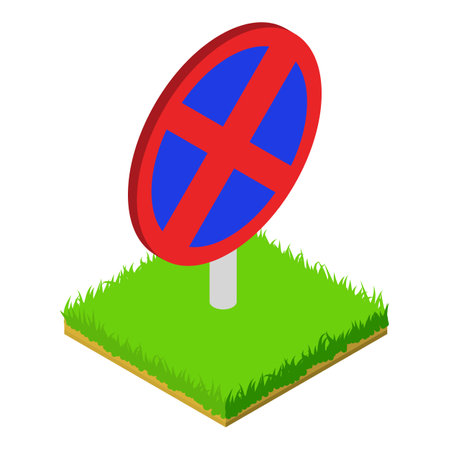 Clearway sign icon, isometric styleのイラスト素材