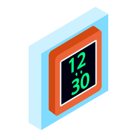 Digital alarmclock icon, isometric styleのイラスト素材