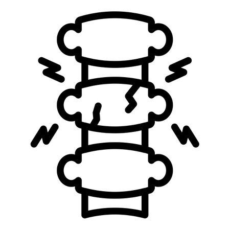 Spine disability icon, outline styleのイラスト素材